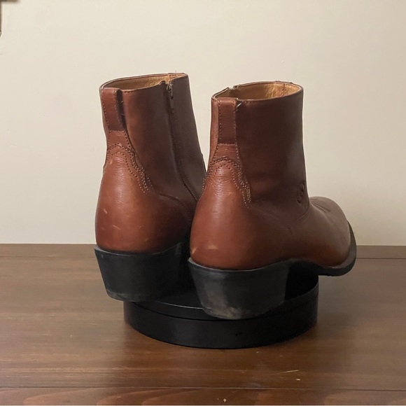 Ariat Deputy Brown Ankle Boots Men’s 11D Brown Zip Western Cowboy - Picture 3 of 9